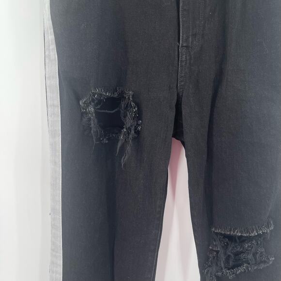 HALE Jeans Denim Size 29 Size Naia High Rise Straight Leg Side Stripes Raven - Picture 11 of 13